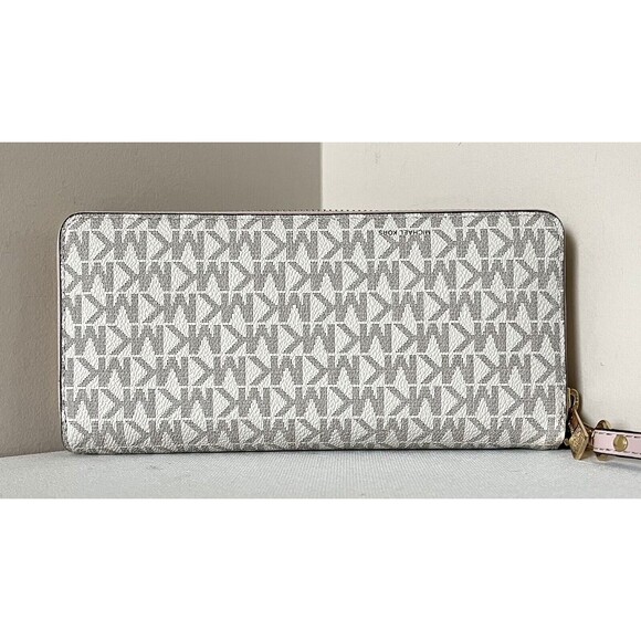 New Michael Kors Jet Set Large Travel Continental Wallet Vanilla Powder Blush - Picture 4 of 4